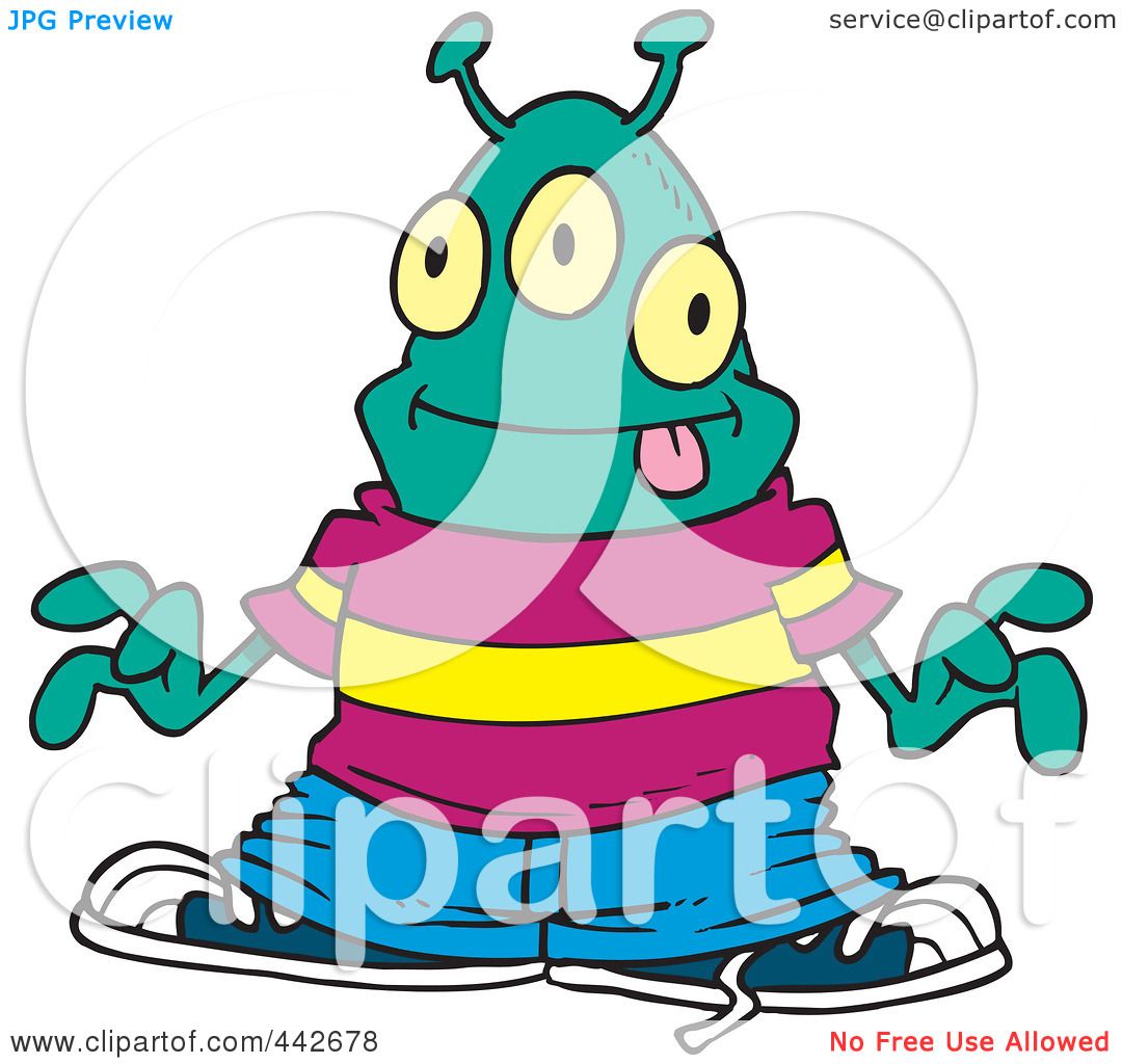 1080x1024 Royalty Free (Rf) Clip Art Illustration Of A Cartoon Hip Hop Alien