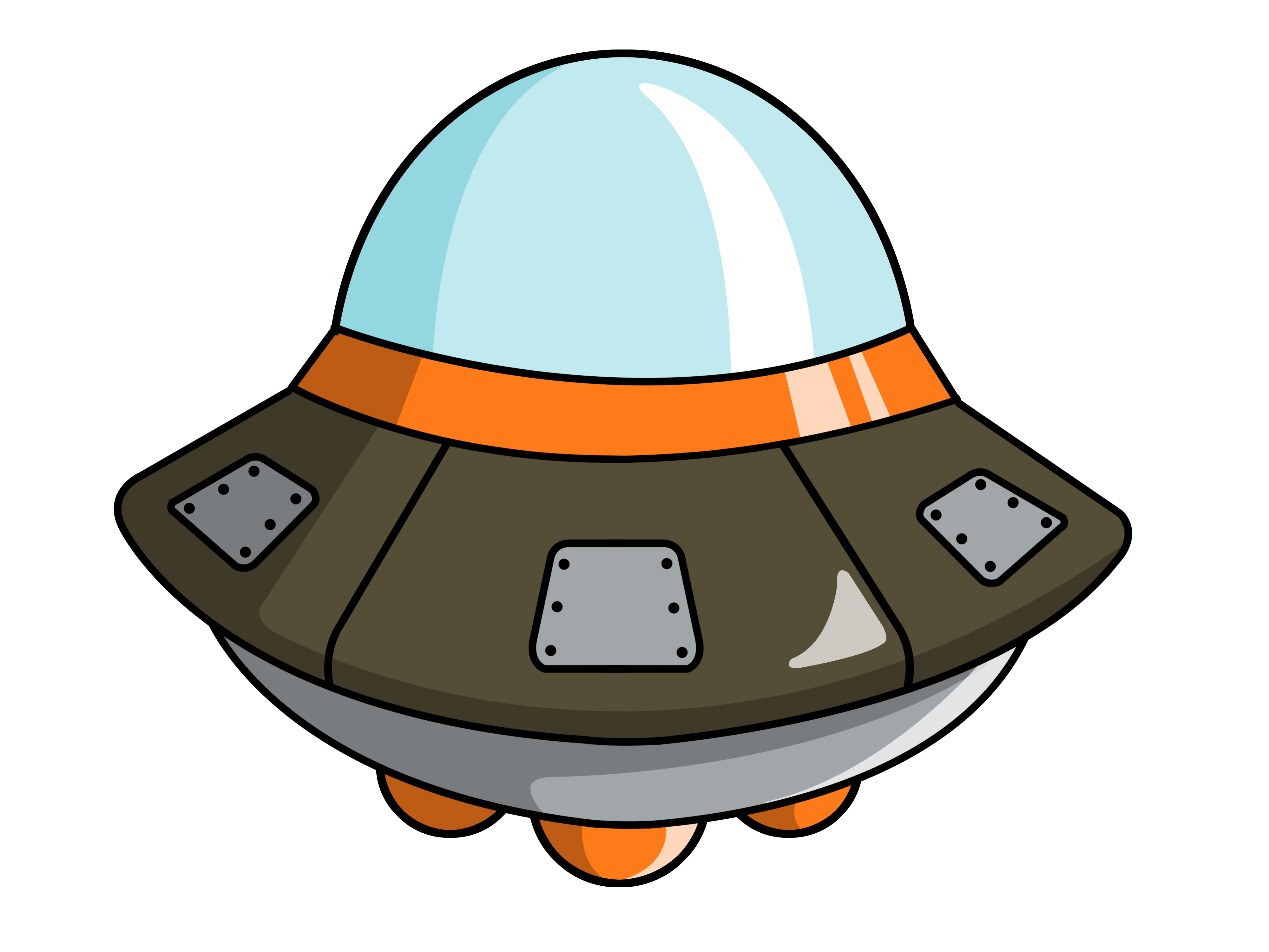 4000x3000 Astronaut Clipart Cute Alien Spaceship