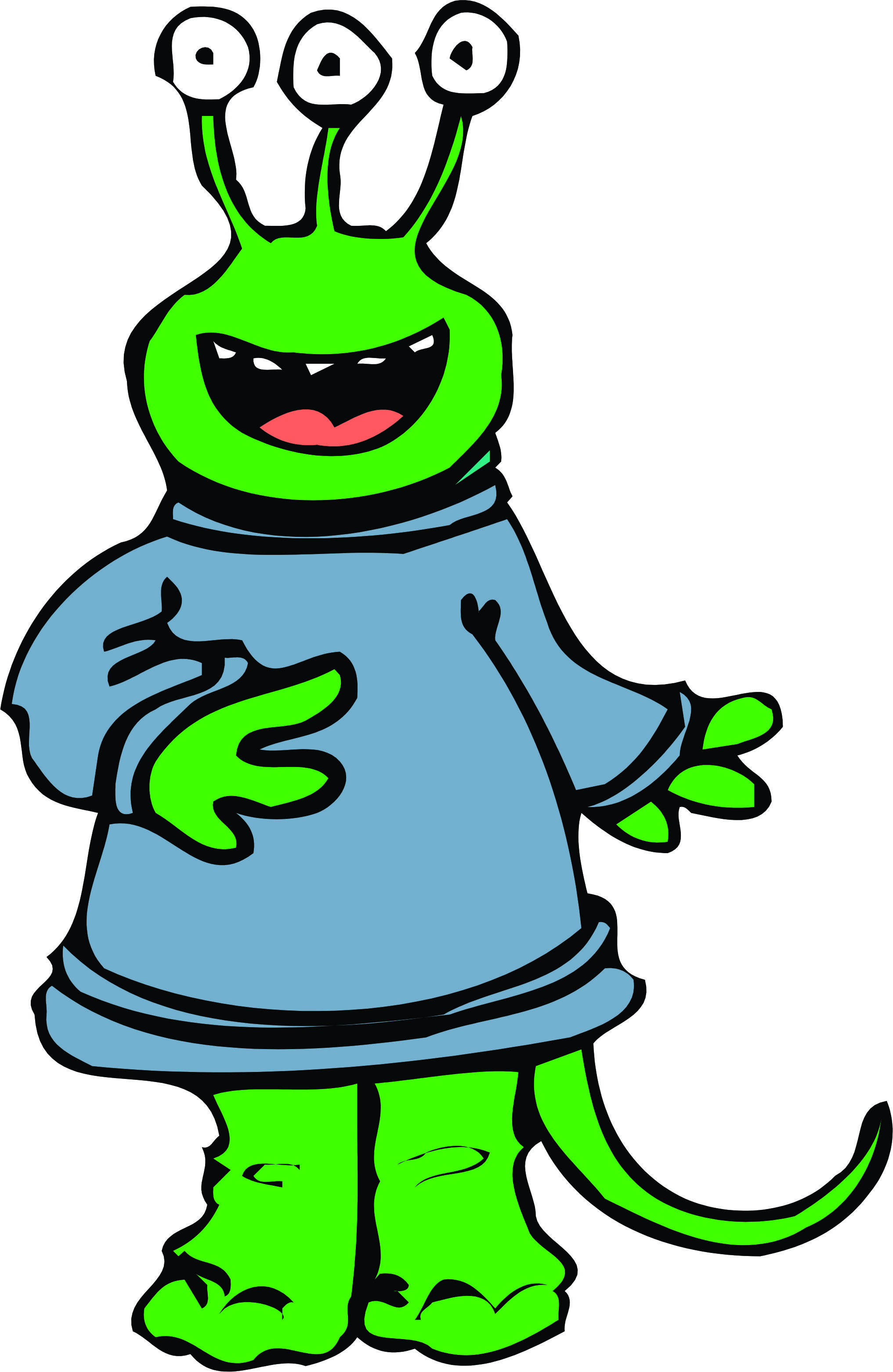 2033x3123 Three Cartoon Aliens Clipart