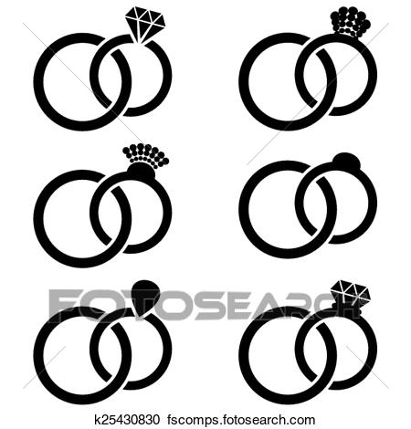 450x470 Clipart Of Wedding Ring Icons K25430830