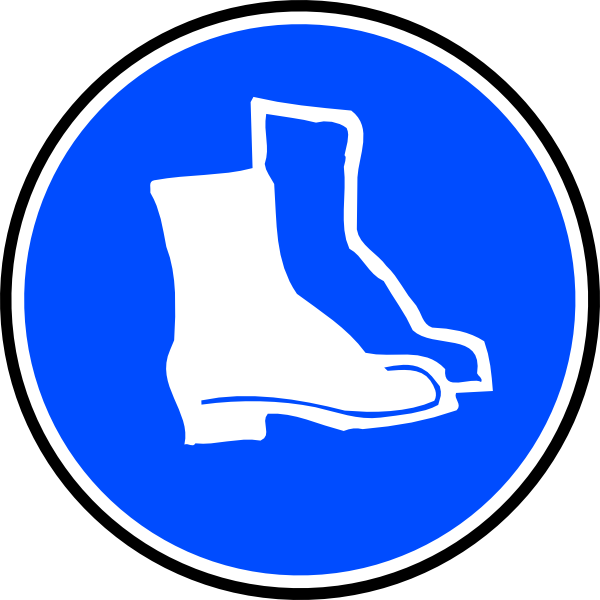 600x600 Mandatory Feet Protection Hard Boots Clip Art