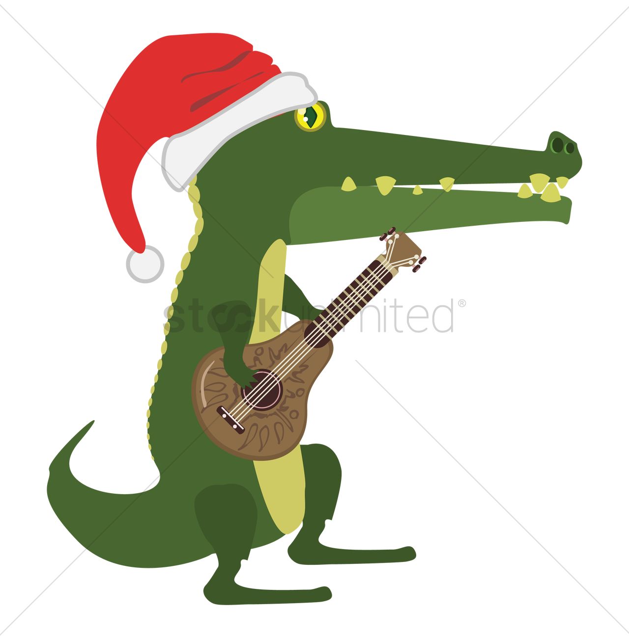 1280x1300 Cartoon Alligator Playing Guitar Vector Image