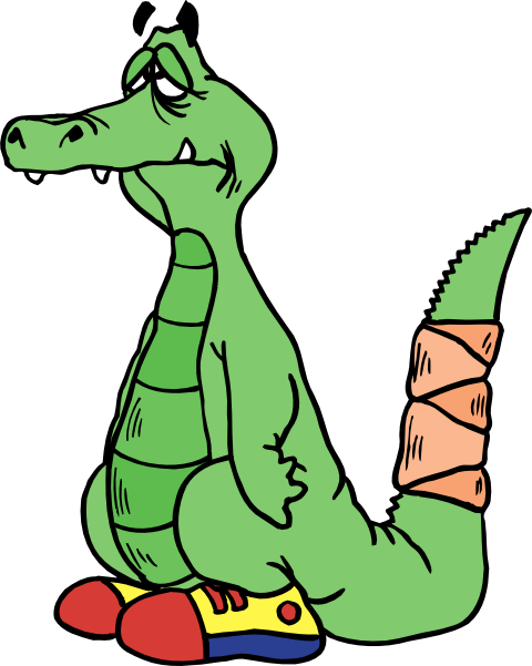 480x601 Alligator With A Broken Tail Clip Art