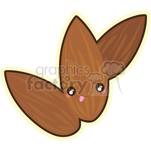 300x300 Royalty Free Almond Cartoon Character Vector Clip Art Image 395008