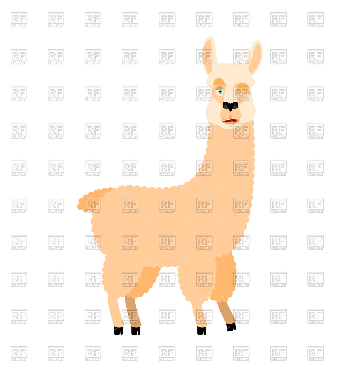 1100x1200 Cartoon Llama Alpaca Winking Royalty Free Vector Clip Art Image