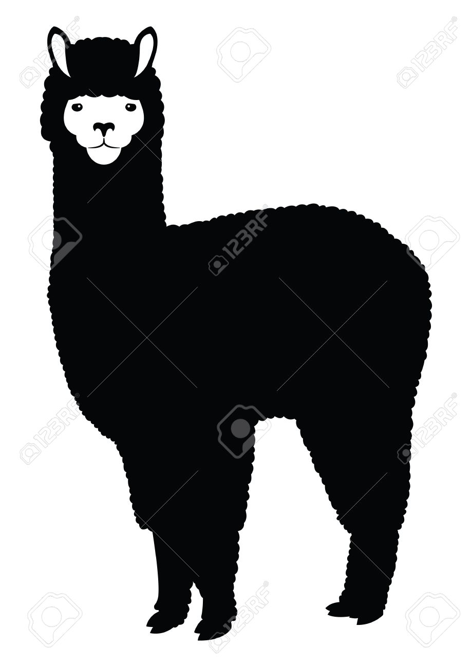 919x1300 Alpaca Lama Silhouette Illustration Royalty Free Cliparts, Vectors