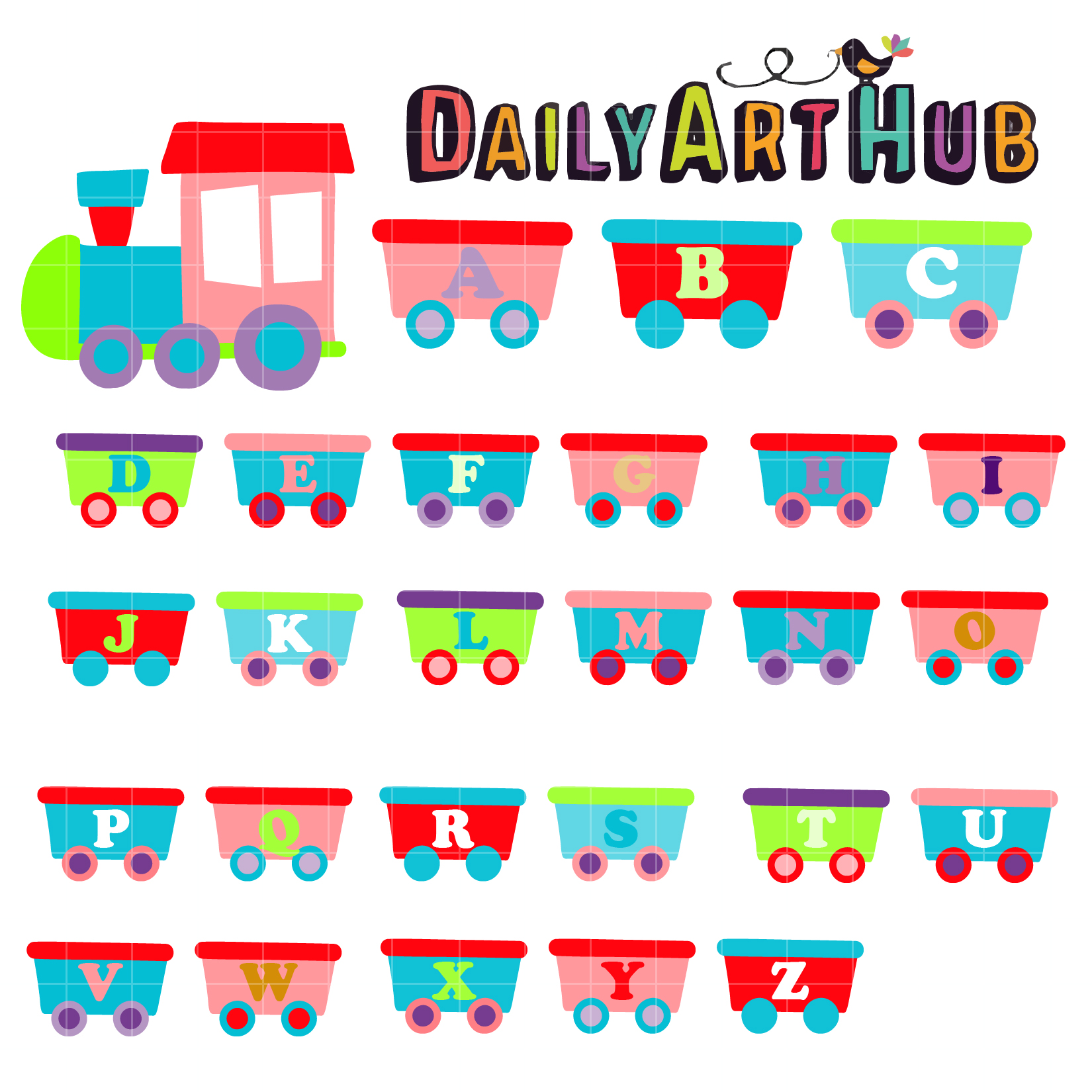 1650x1650 Train Alphabet Clip Art Set Daily Art Hub