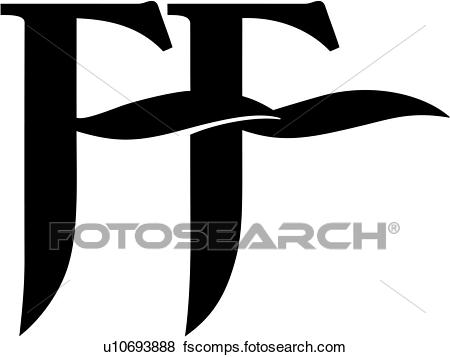 450x357 Clip Art Of , Alphabet, Capital, F, Ff, Letter, Lettered, Number