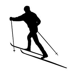 250x250 Skiing Clipart Silhouette