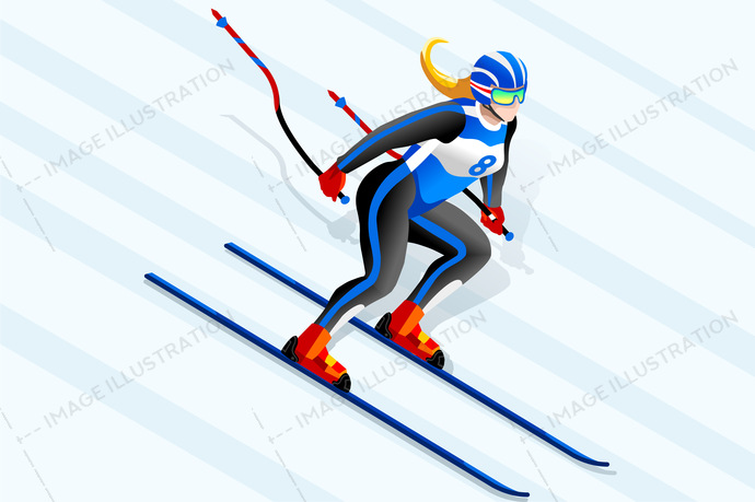 690x459 Alpine Skiing Clipart Vector