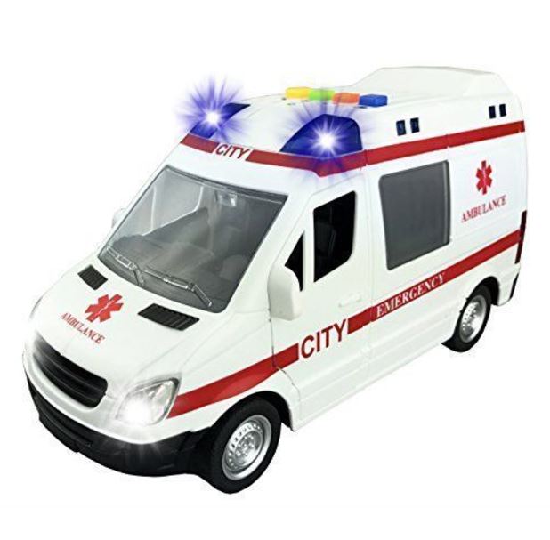 618x607 Big Ambulance Toy Truck With Lights Siren Working Doors That Open