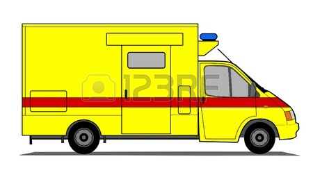 450x252 Vector Ambulance In Motion With A Driver Silhouette Royalty Free