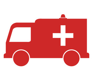 300x263 Illustration Of An Emergency Ambulance On A White Background