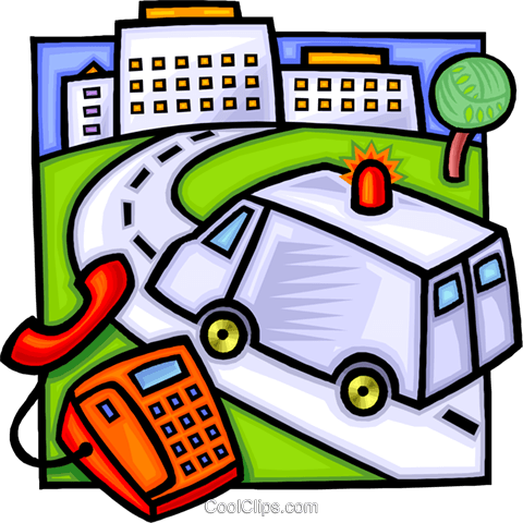 480x480 Ambulance Rushing To The Hospital Royalty Free Vector Clip Art