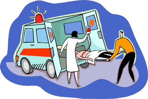 480x323 Person Being Loaded Into Ambulance Royalty Free Vector Clip Art