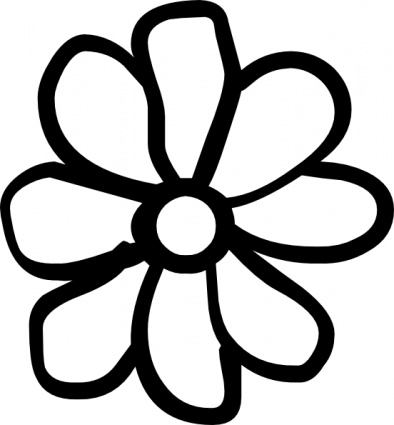 394x425 Outline Of A Flower Clip Art