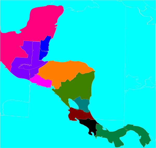 600x570 Central America Blank Colored Map Clip Art