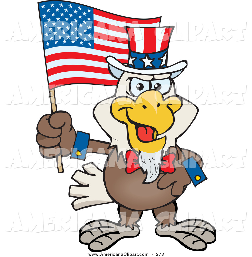 American Flag Cartoon Clipart 