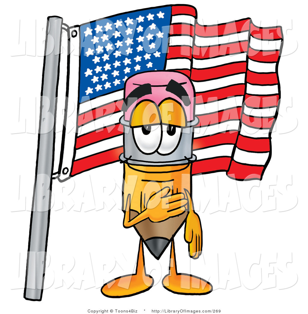 1024x1044 Clip Art Of A Proud Pencil Mascot Cartoon Character Pledging