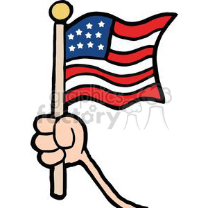 300x300 Royalty Free Hand Waving An American Flag On Independence Day
