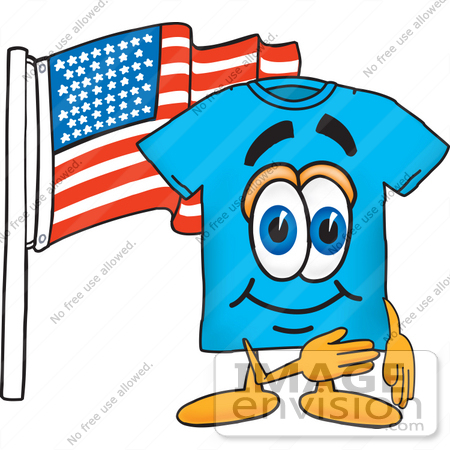 450x450 Clip Art Graphic Of A Blue Short Sleeved T Shirt Character