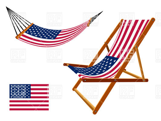 533x400 Usa Flag Hammock And Deck Chair Royalty Free Vector Clip Art Image