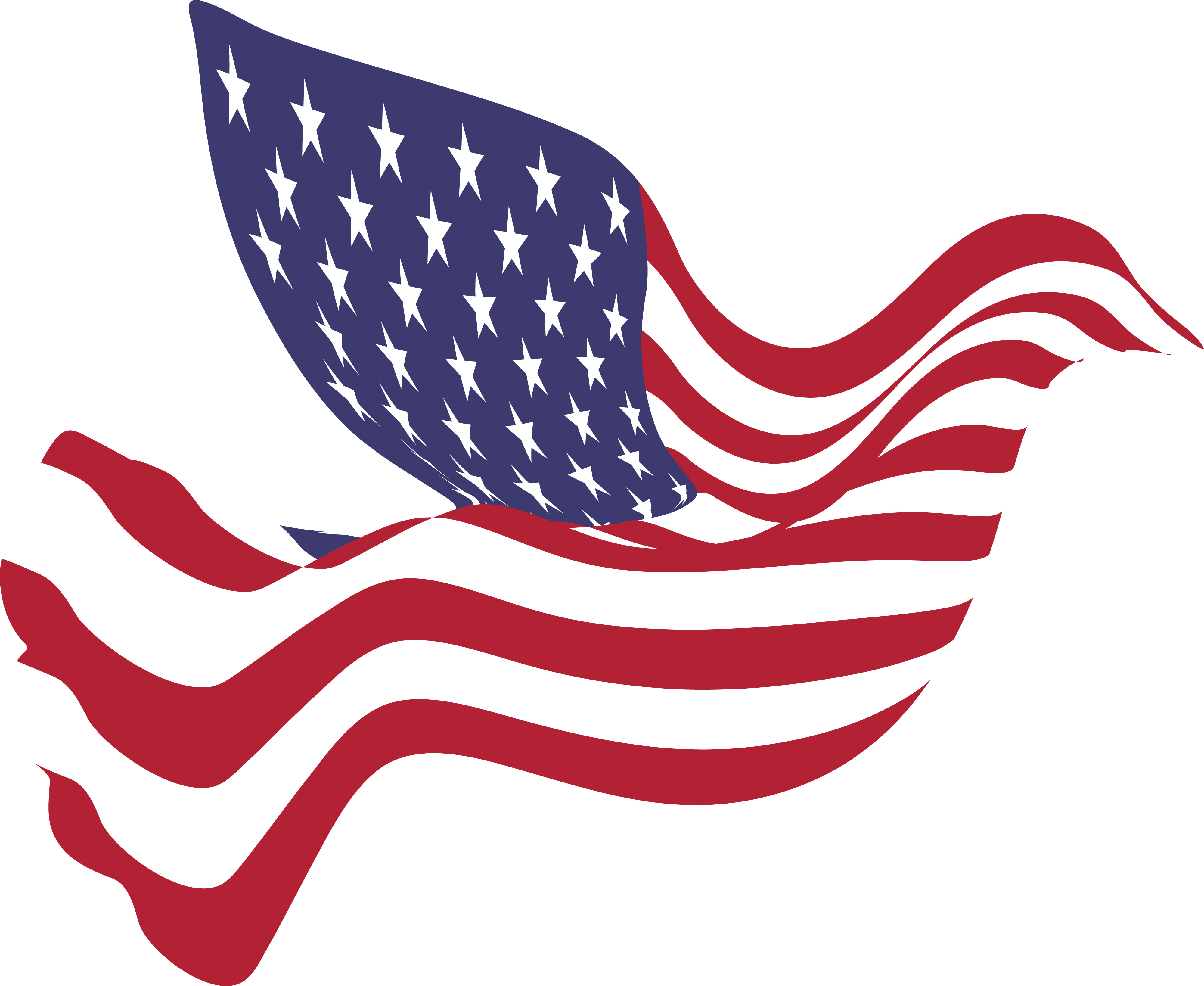 4000x3275 Clipart Of A Peace Dove With An American Flag Pattern