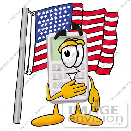 450x450 Clip Art Graphic Of A Calculator Cartoon Character Pledging