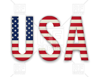 400x313 Word Usa With American United States Flag Royalty Free Vector Clip