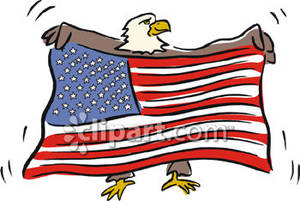 300x201 Bald Eagle Holding An American Flag