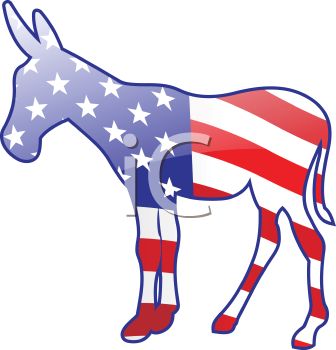 336x350 American Flag Democrat Donkey