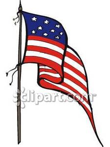225x300 American Flag On A Flag Pole Royalty Free Clipart Picture