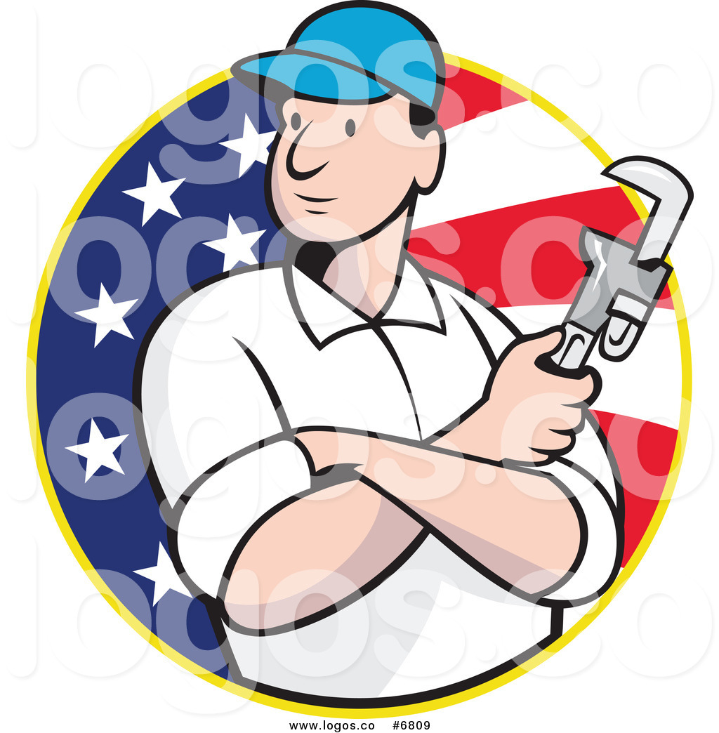 1024x1044 Royalty Free Clip Art Vector Logo Of A Plumber Holding A Monkey