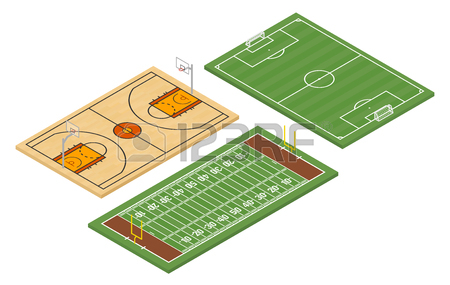450x285 Isometric Ice Hockey Rink And Field Hockey Court Royalty Free