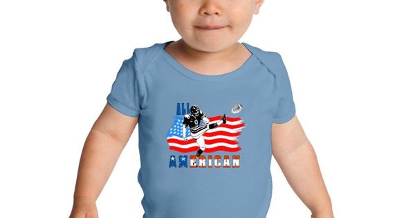 600x315 All American Football Field Goal Kicker Baby Onesies Field Goal