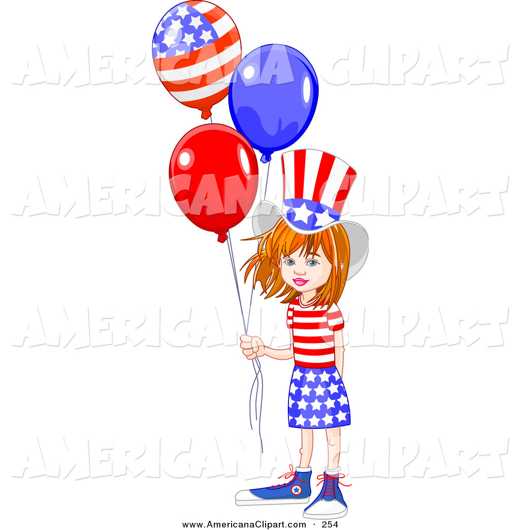 1024x1044 Americana Vector Clip Art Of A Smiling American Girl Wearing