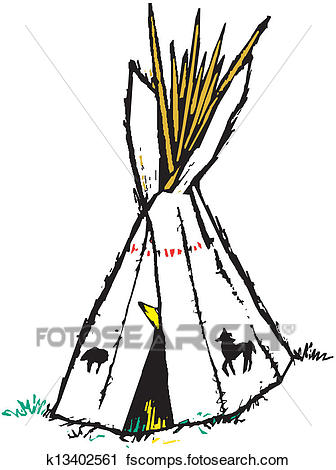 336x470 Clipart Of American Indian Wigwam K13402561