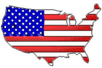 350x233 Free Patriotic Clipart Picture Of The United States Colored Like