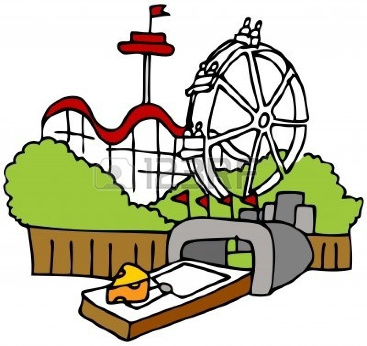 1200x1131 Cartoon Amusement Park Clipart
