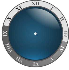 294x299 Blue Clock No Hands Clip Art