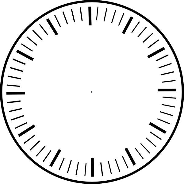 600x600 Clock Face, Hour And Minute Marks, No Hands Clip Art