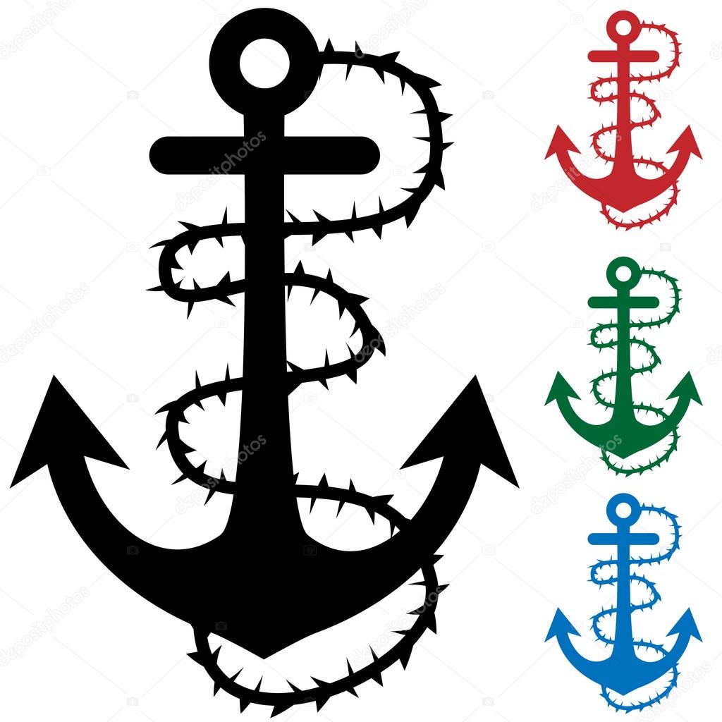 1024x1024 Barbed Wire Clipart Anchor
