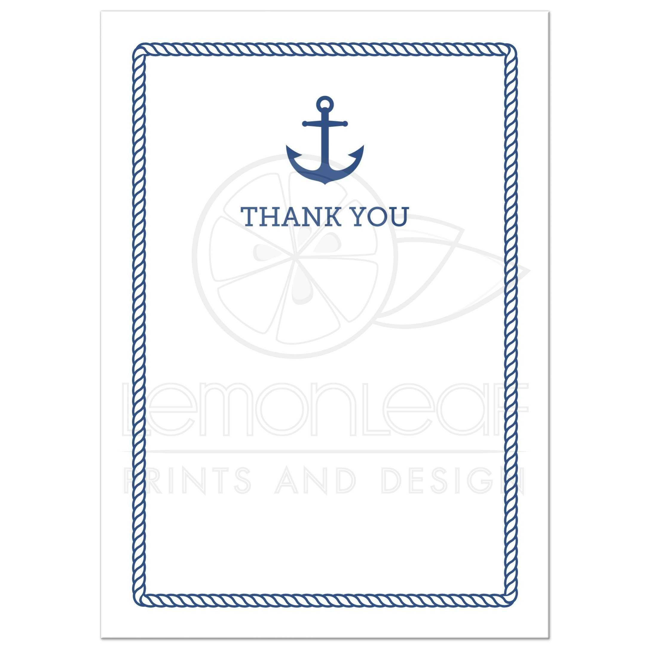 2175x2175 Nautical Baby Shower Thank You Card With Anchor And Rope Border