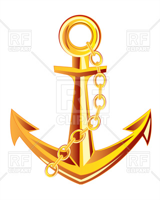 320x400 Ship Anchor From Gold Royalty Free Vector Clip Art Image