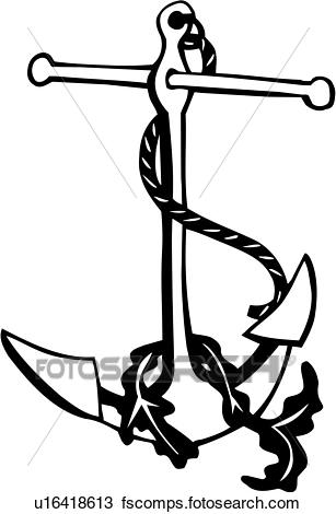 307x470 Clipart Of , Anchor, Nautical, U16418613