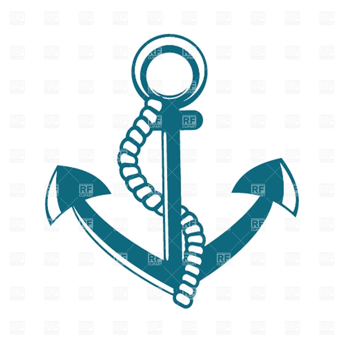 1200x1200 Anchor With Rope Royalty Free Vector Clip Art Image