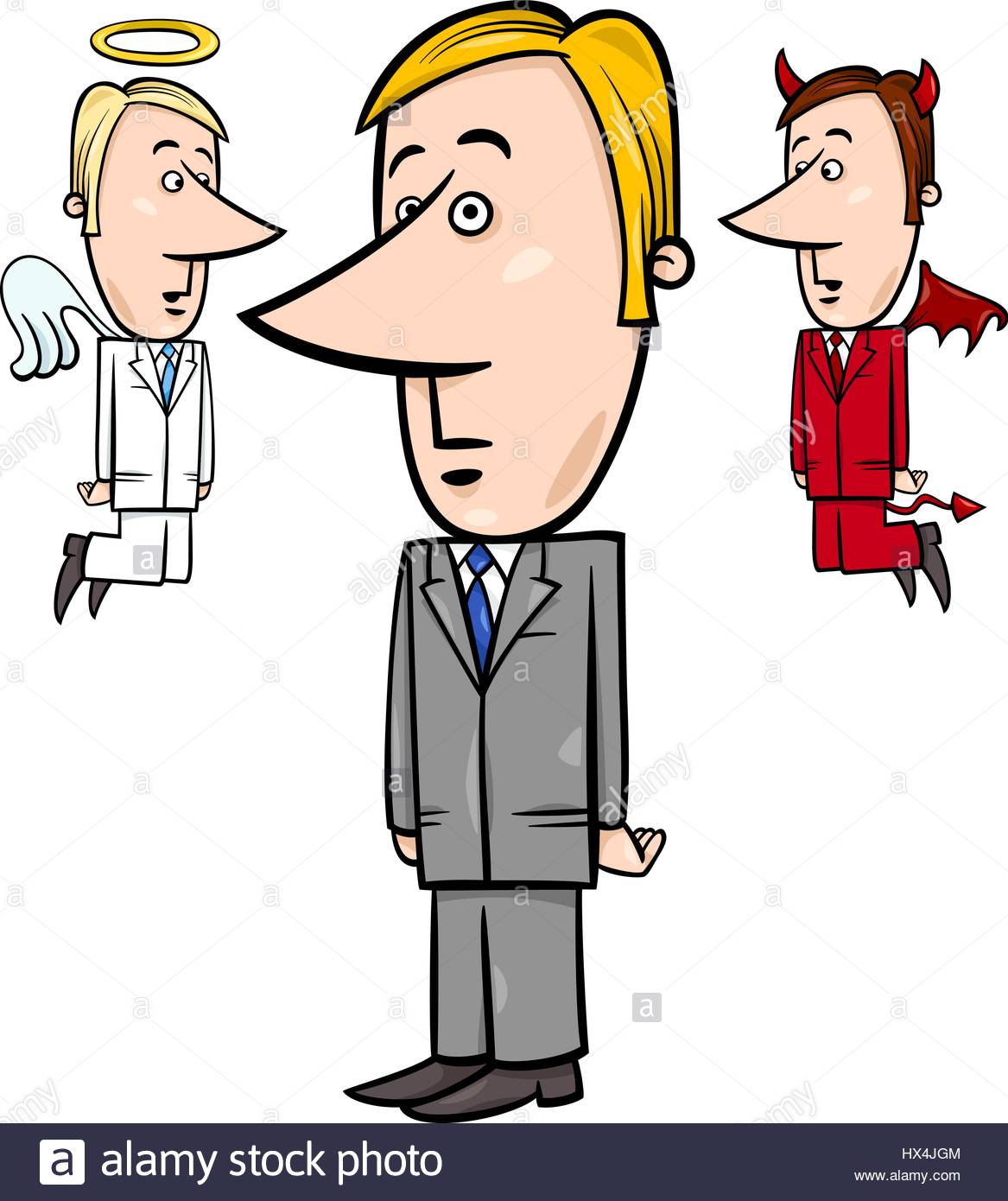 1167x1390 Concept Cartoon Illustration Of Businessman With Angel And Devil