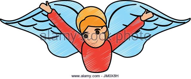 640x264 Cartoon Child Flying With Wings Stock Photos Amp Cartoon Child