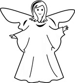 154x170 And White Angel Outline Clipart