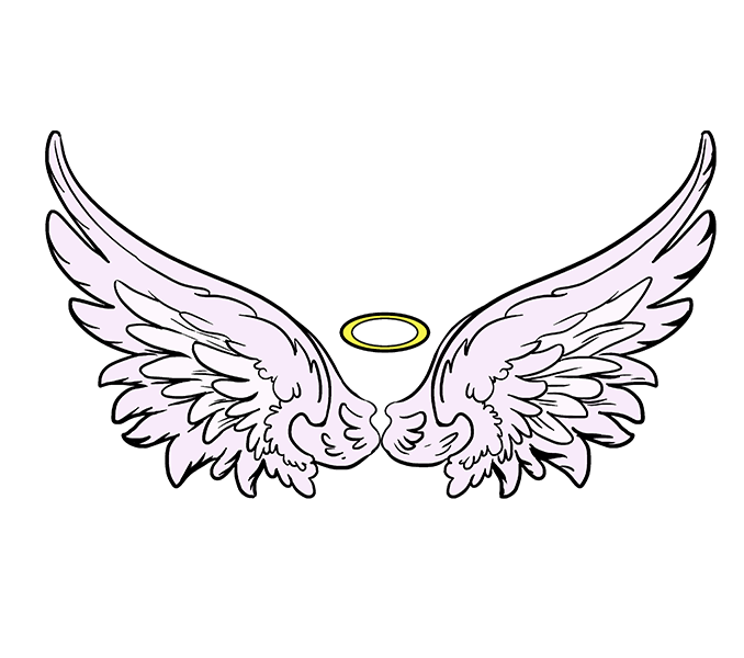 678x600 How To Draw Angel Wings In A Few Easy Steps Easy Drawing Guides